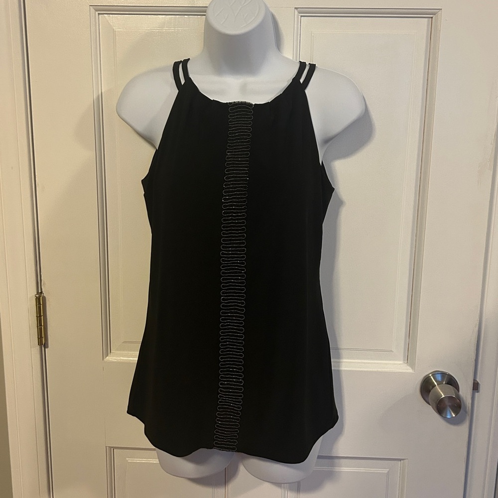 NWT WHBM High-Neck Embellished Shell